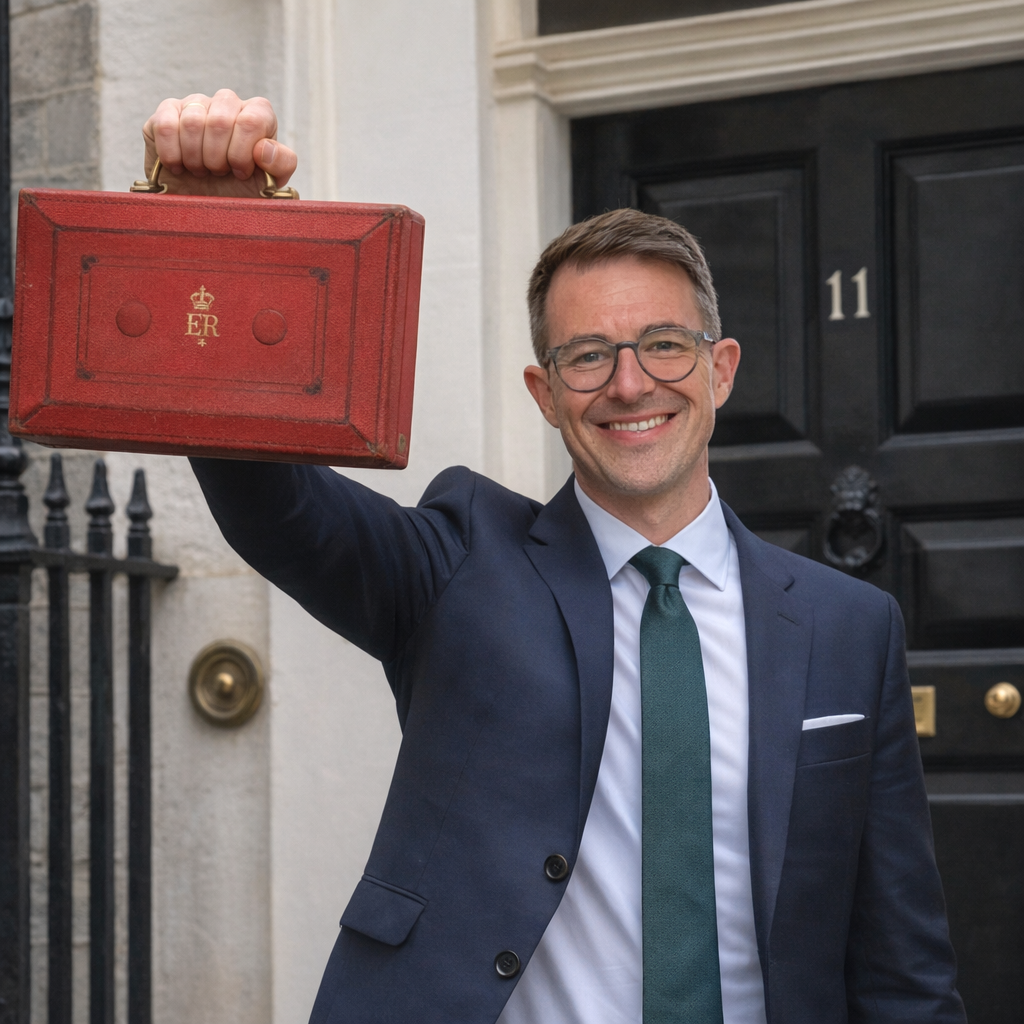 Christopher pretending to be the chancellor