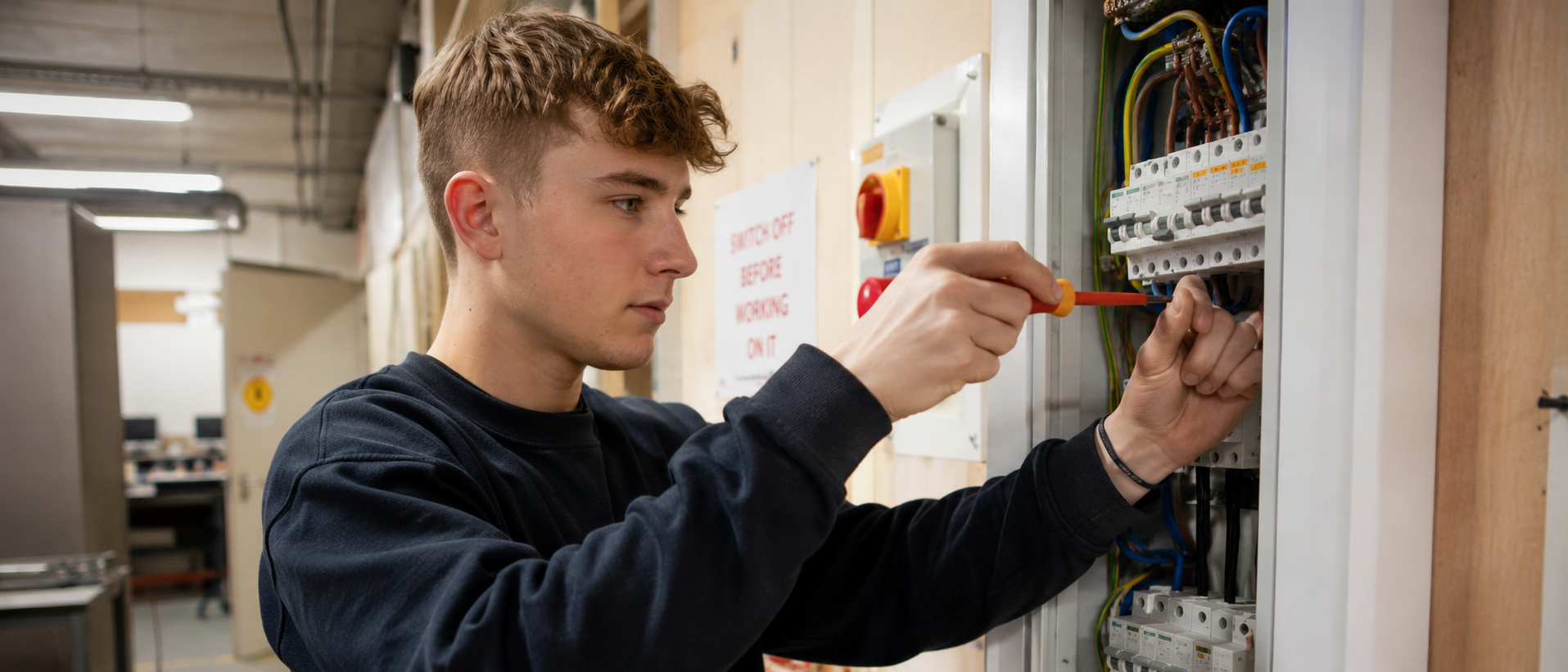 A young person at work in a practical profession